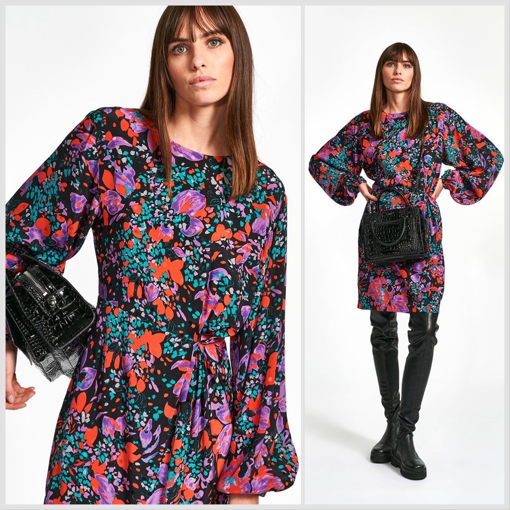 Essentiel Antwerp Wagging Floral Silk Jacquard Dress Sz 36 4us